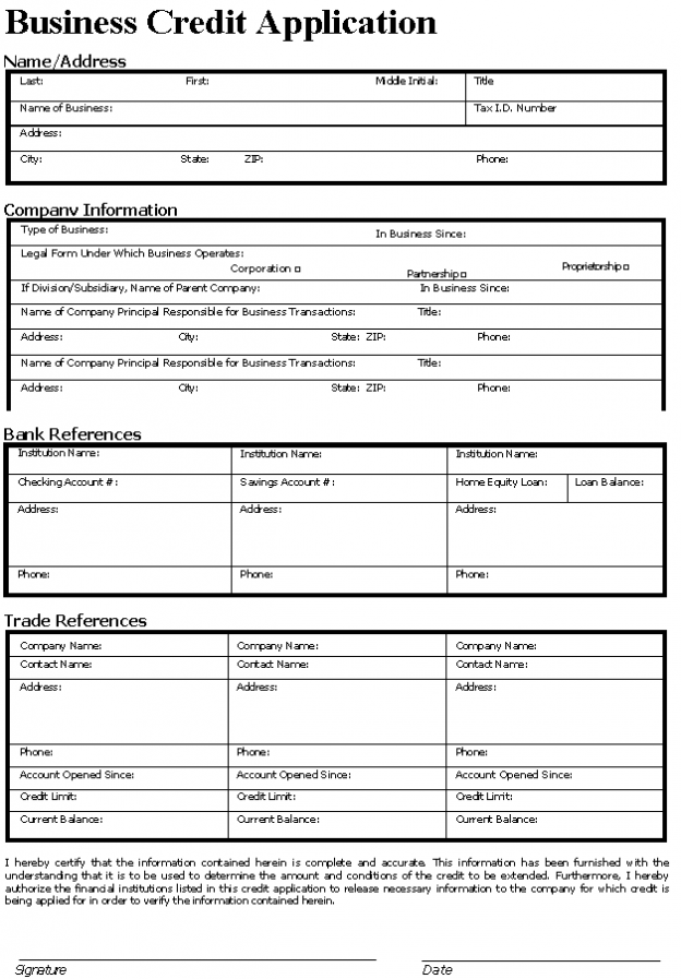 Credit Application Example 102 | The Kaplan Group